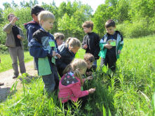 students in the field