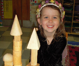 Girl Student with Blocks Girl Student with Blocks
